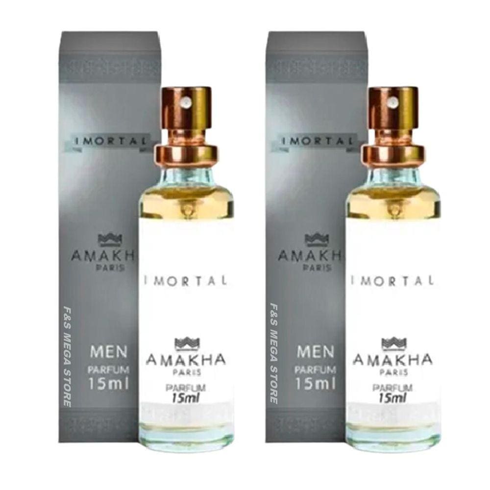 Kit 2 Perfume Imortal Masculino Amakha Paris Bolso Bolsa