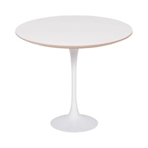 Mesa Saarinen Lateral Fórmica Branca 42cm - Base Branca