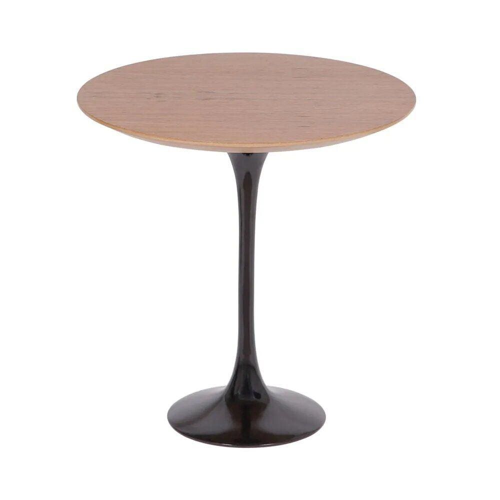 Mesa Saarinen Lateral Freijó 42cm - Base Preta