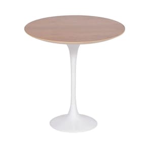 Mesa Saarinen Lateral Imbuia 42cm - Base Branca