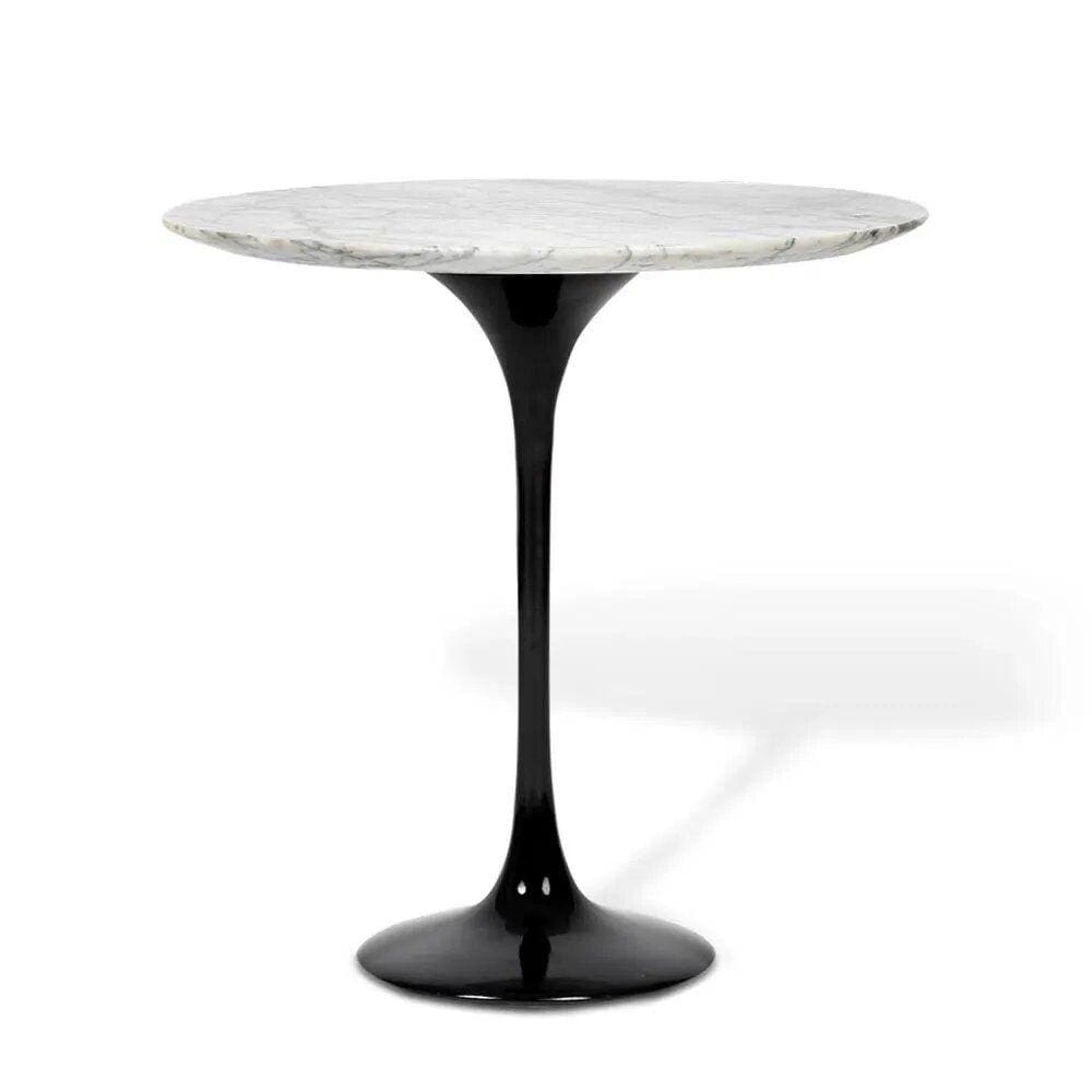 Mesa Saarinen Lateral Carrara 42cm - Base Preta