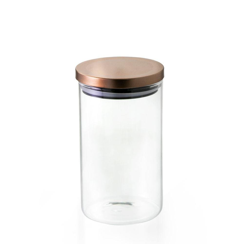 Pote Hermético Transparente Tampa Bronze 1L - Mimo Style