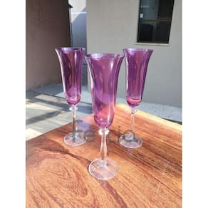 Taça para Champanhe Angela Colorida em Cristal Ecológico cor Violeta 190ml - Bohemia