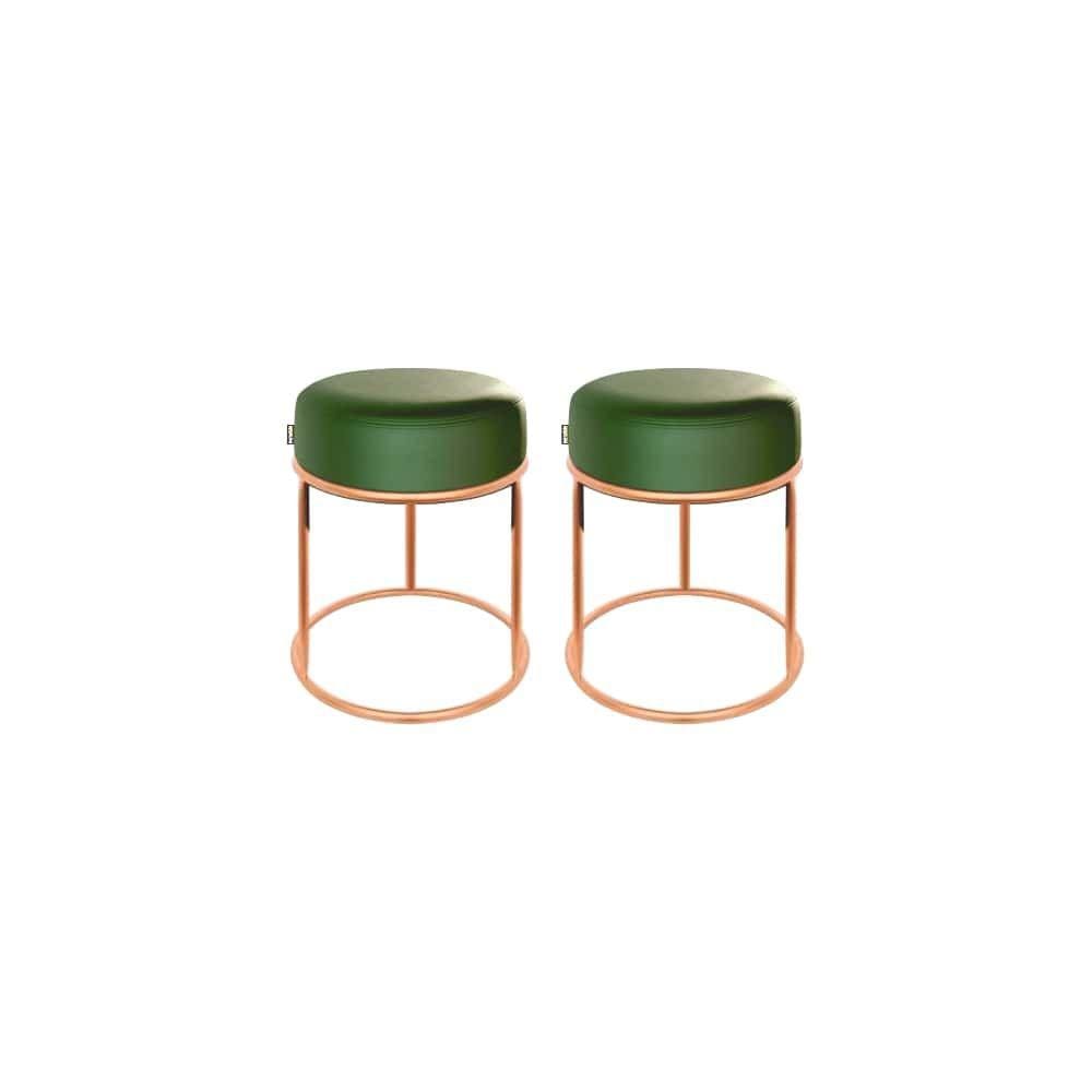 Puff Recepção Londres Alto Padrão Verde Casco 50cm 2un
