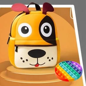Mochila Infantil Escolar Creche Volta As Aulas Cor Amarelo + Um Pop Ut Fidget Brinquedo
