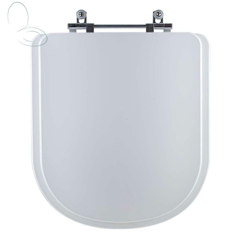 Tampa Vaso Sanitário Madeira Laqueada Loren Square Branco para bacia Lorenzetti