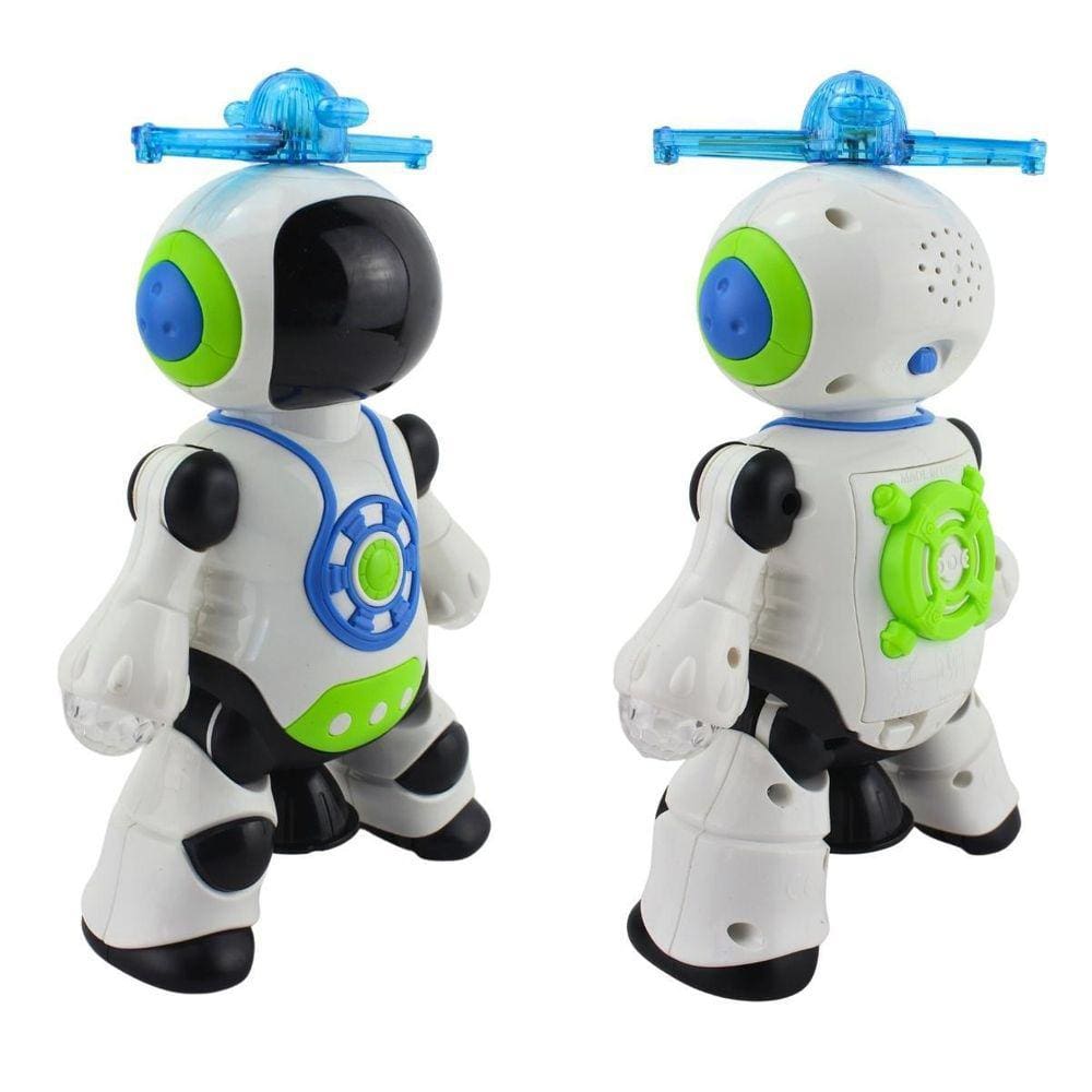 Brinquedo Robô Dança Gira 360 Graus Robot Som & Luz Yijun