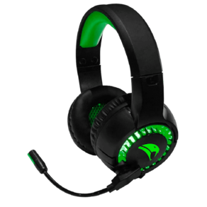 Headset Gamer Viper Pro Python com Microfone Omnidirecional LED Verde USB Preto