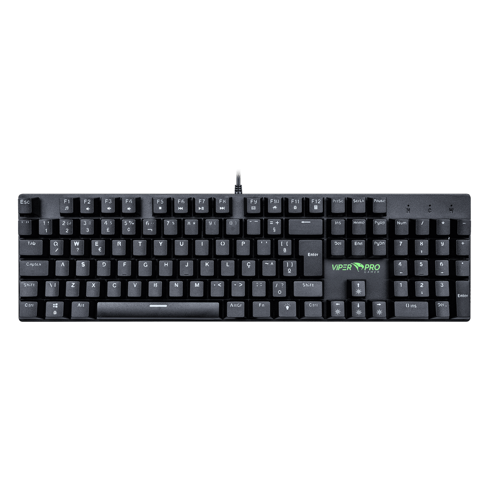 Teclado Gamer Viper Pro Mamba Mecânico Retroiluminado RGB Switch Blue ABNT2 Preto
