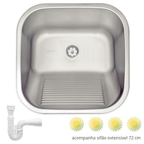 Tanque Inox Tramonitna 40X40 Acetinado De Encaixe