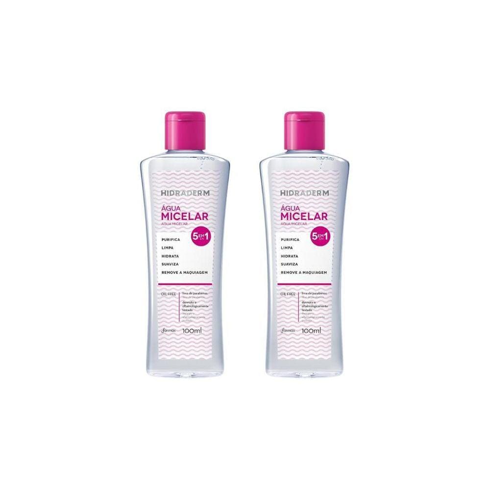 Agua Micelar Hidraderm 100Ml Solução Limpeza 5Em1-Kit C/2Un