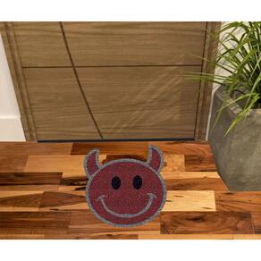 Tapete Divertido Carinha de Capetinha 60X60cm Bordo