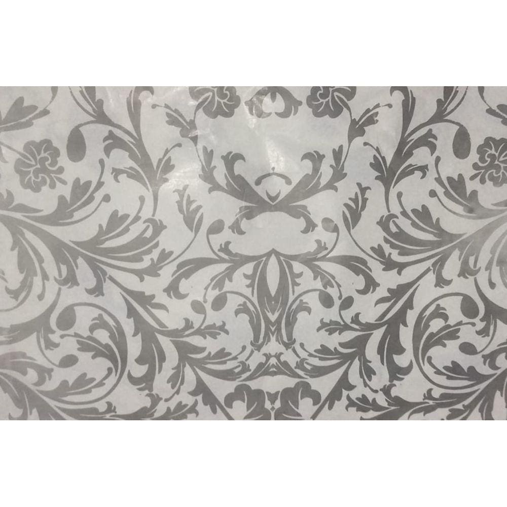 Papel de Seda 40x30 cm Personalizado Floral Cinza 100 folhas