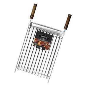 Grelha Argentina Parrilla Aco Inox 40X40Cm Coletor Grilazer