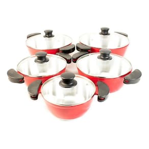 Conjunto Palenas Aluminio Fundido Gulê 5 pç Tampa De Vidro