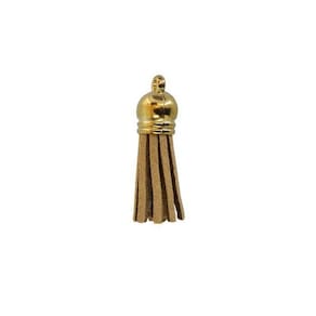 Pingente Tassel De Camurça 3 Cm Mf-46 Marrom Claro 12 Un