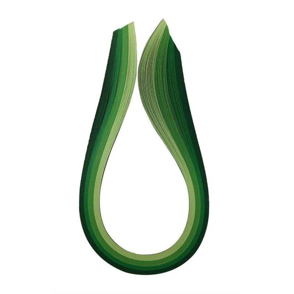 100 Papel Para Quilling - Tons Verde