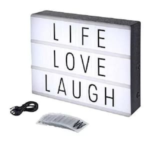 Letreiro Quadro Led Light Box Cinema A4 Com 96 Letras Número