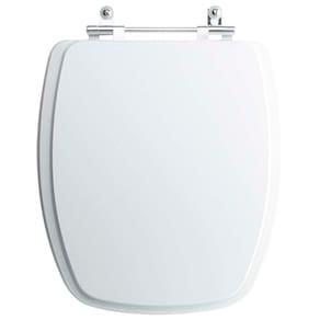 Tampa Vaso Sanitário Madeira Laqueada Primula Plus Branco Para Bacia Fiori