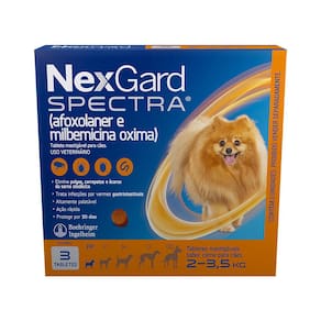 NexGard Spectra Antipulgas e Carrapatos para Cães de 2 a 3,5kg 3 Tabletes