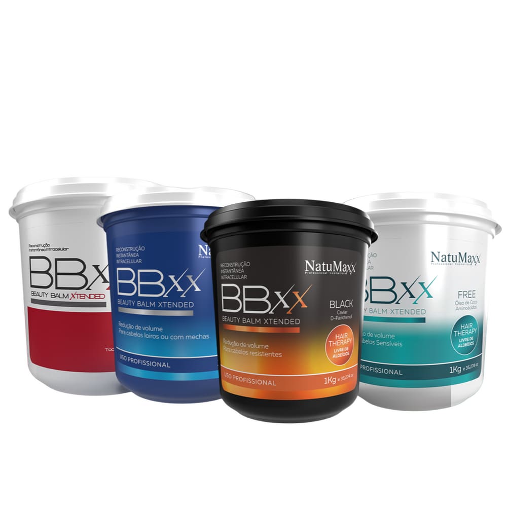 Kit 4 Bbxx Beauty Black + Free + Platinum + Red Natumaxx 1kg