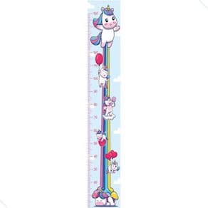 Adesivo Parede Regua Altura Crescimento Unicornio Infantil
