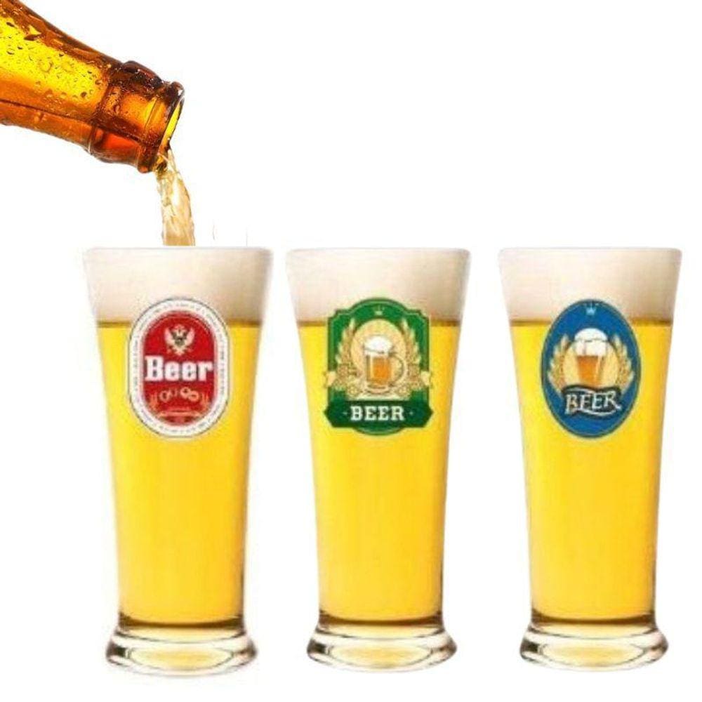 Jogo 3 Copos Tulipa Para Cerveja Chopp Vidro 290Ml Fratelli