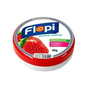 Bala Sem Açúcar Flopi Morango Lata 40g