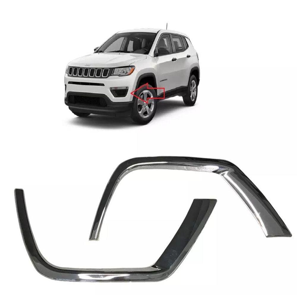 Par Aplique Moldura Jeep Compass 2016 2017 2018 Farol Milha