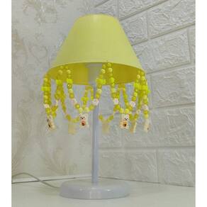 Abajur Infantil Flores Luminária Decoração Ursinho Amarelo