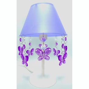 Luminária Para Quarto De Menina Decoração Lilás E Abajur