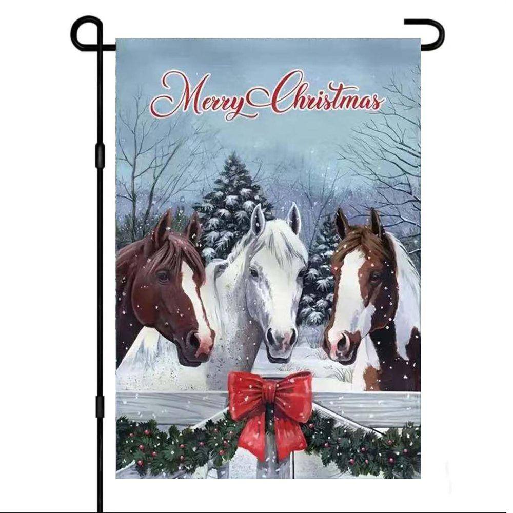 Bandeira de jardim ZQEATRY Christmas 30x45cm Serapilheira de dupla face