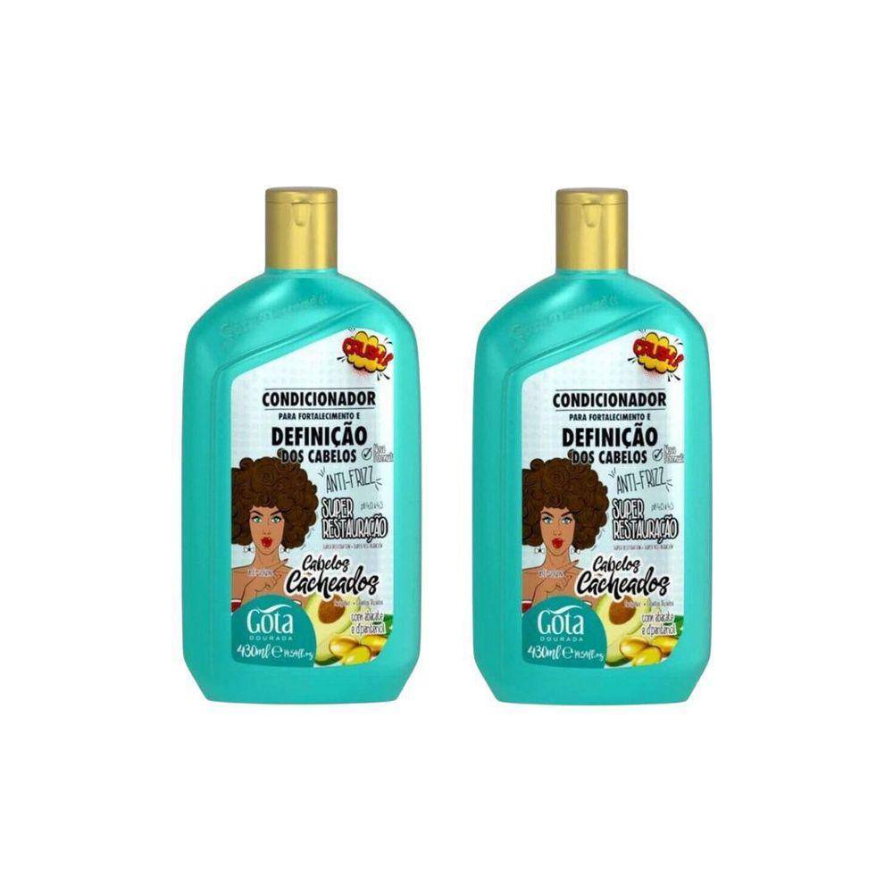 Condicionador Gota Dourada 430Ml Fort Cacheados - Kit 2Un