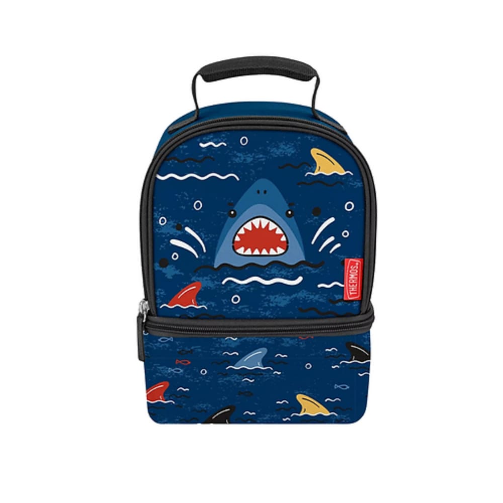 Lancheira com isolamento térmico estampada Tubarão infantil lanche