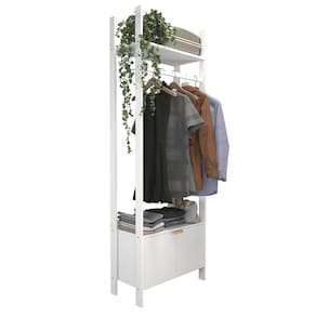 Roupeiro Arara Guarda Roupa Solteiro Cabideiro Com 2 Portas