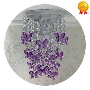 Lustre Borboleta Lilás - Decoração Quarto Bebê