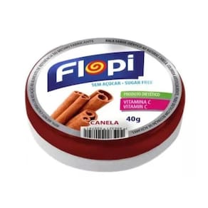 Bala Sem Açúcar Flopi Canela Lata 40g