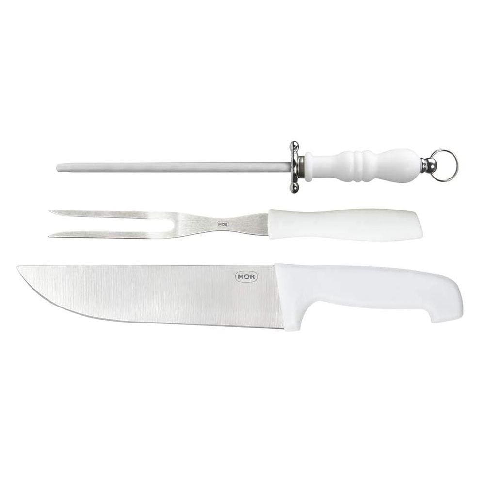 Kit do Assador Faca, Garfo e Chaira - Mor