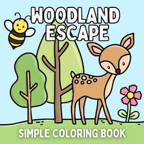 Livro de colorir ZONULAR Woodland Escape Bold & Easy Designs