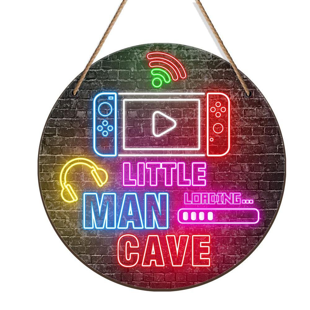 Placa decorativa Simimi art Neon Little Man Cave 30x30cm
