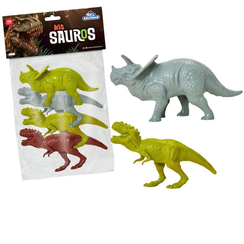 Kit 4 Dinossauros 17cm Brinquedo Barato Menino Menina
