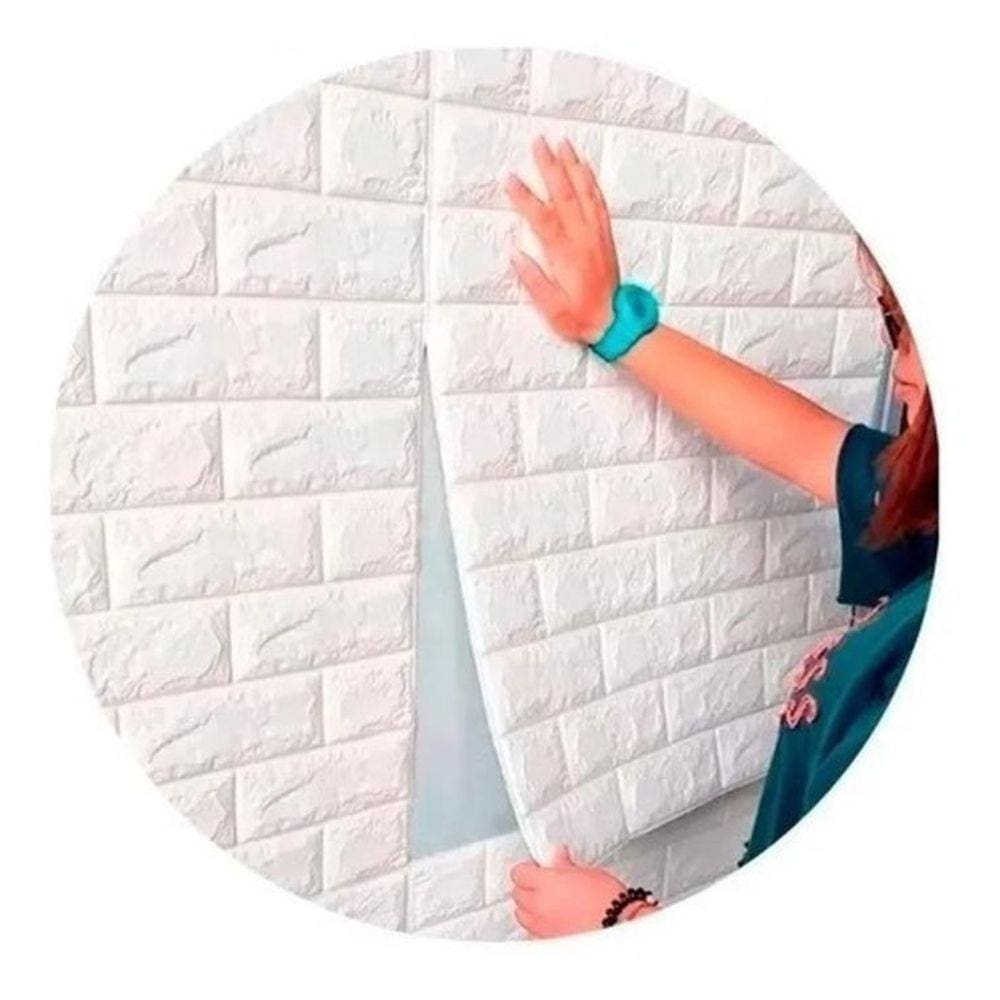 Painel 3D Revestimento De Parede Autocolante 70X76 Tijolinho