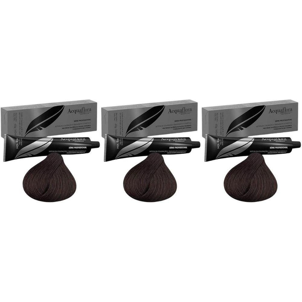 Coloraçao Acquaflora Sem Amonia 3.0 Castanho Esc-Kit C/3Un