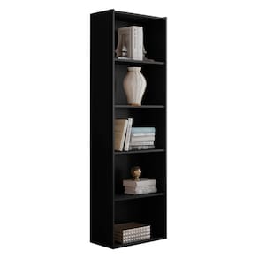 Estante Para Livros com 4 Prateleiras 60cm Julia Preto - Montanaris Decor