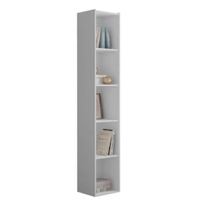 Estante Para Livros com 4 Prateleiras 33cm Julia Branco - Montanaris Decor