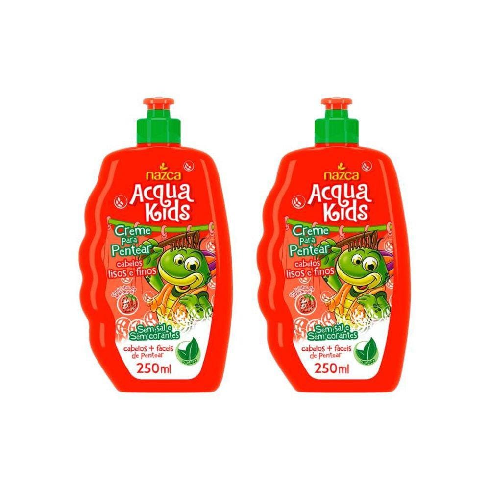 Creme Pentear Acqua Kids 250Ml Lisos Finos - Kit Com 2Un