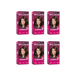 Coloraçao Biocolor Creme 7.0 Louro Medio Arraso-Kit C/6Un