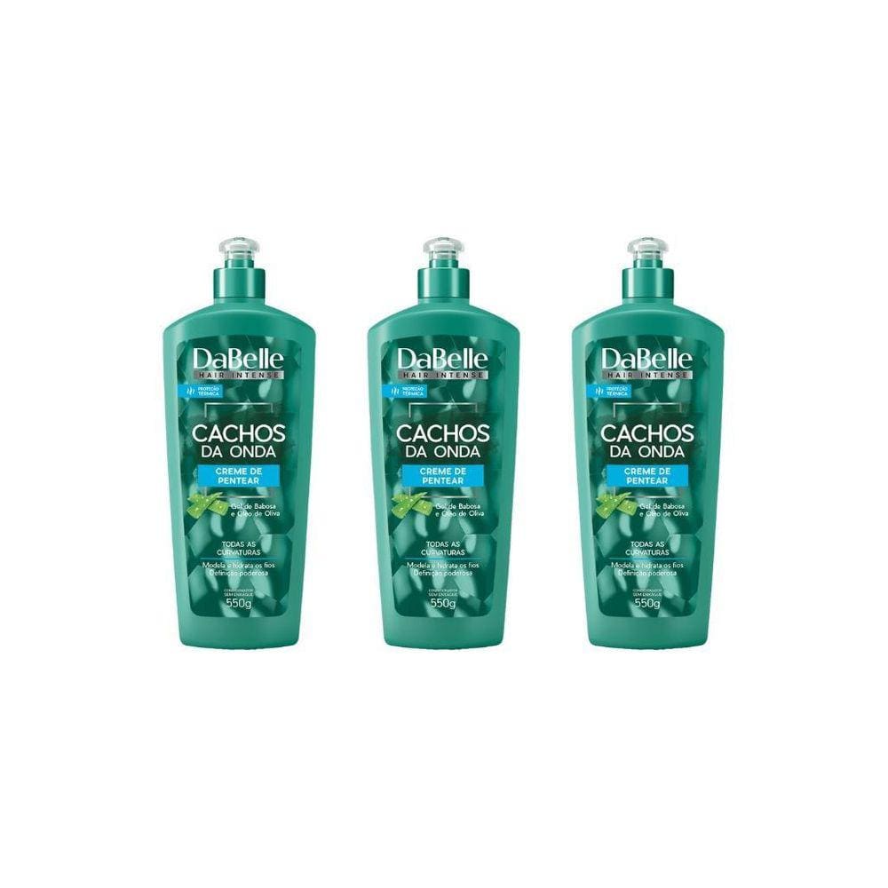 Creme Para Pentear Dabelle 550G Cachos Ondas-Kit C/3Un