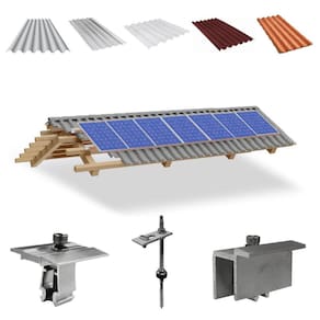 Kit Estrutura Suporte Fixador 07 Placas Solar Alumínio E