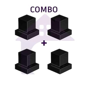 Kit 04 Acabamento Quadrado Abs Para Registro 1/2 3/4 Preto
